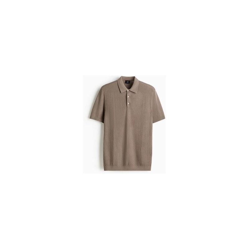 H&M - Pletený tops copánkovým vzorem Slim Fit - Tmavě Béžová
