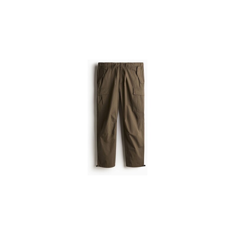 H&M - Kalhoty cargo z tkaniny ripstop Regular Fit - Khaki Zelená