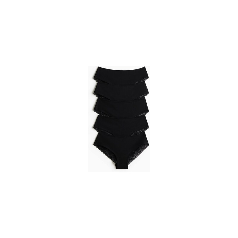 H&M - Kalhotky hipster 5 kusů - Černá