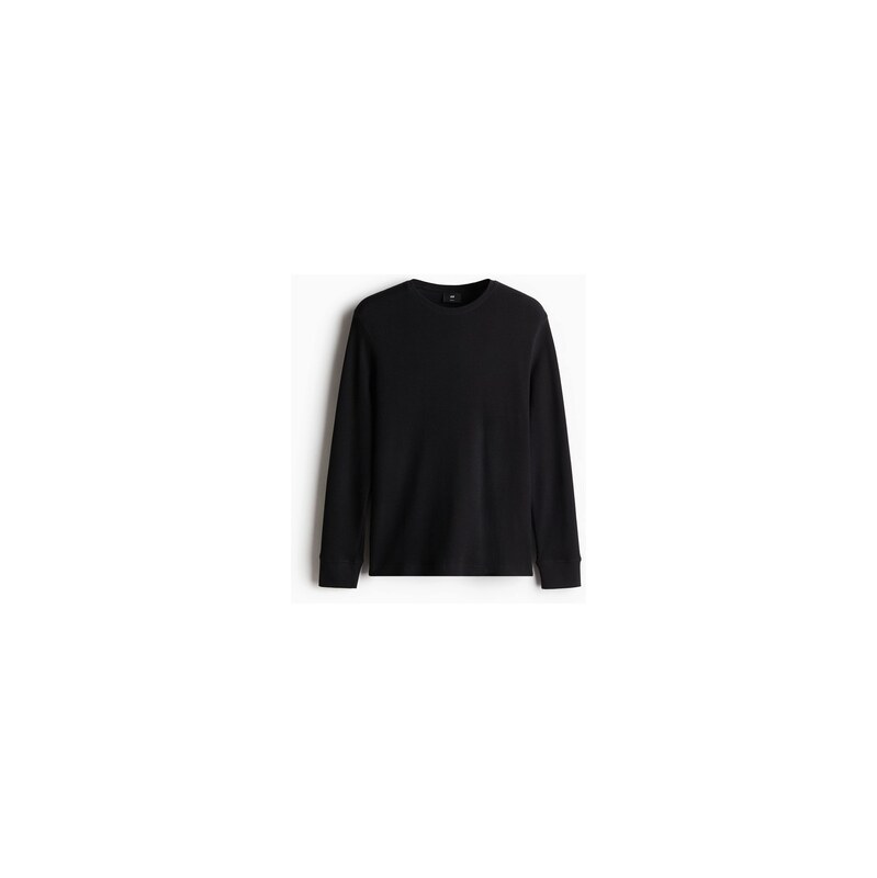 H&M - Žerzejové trikos vaflovou vazbou Slim Fit - Černá