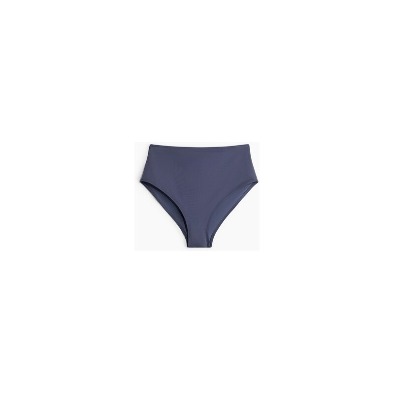 H&M - Bikinové kalhotky High Waist - Tlumená Modrá