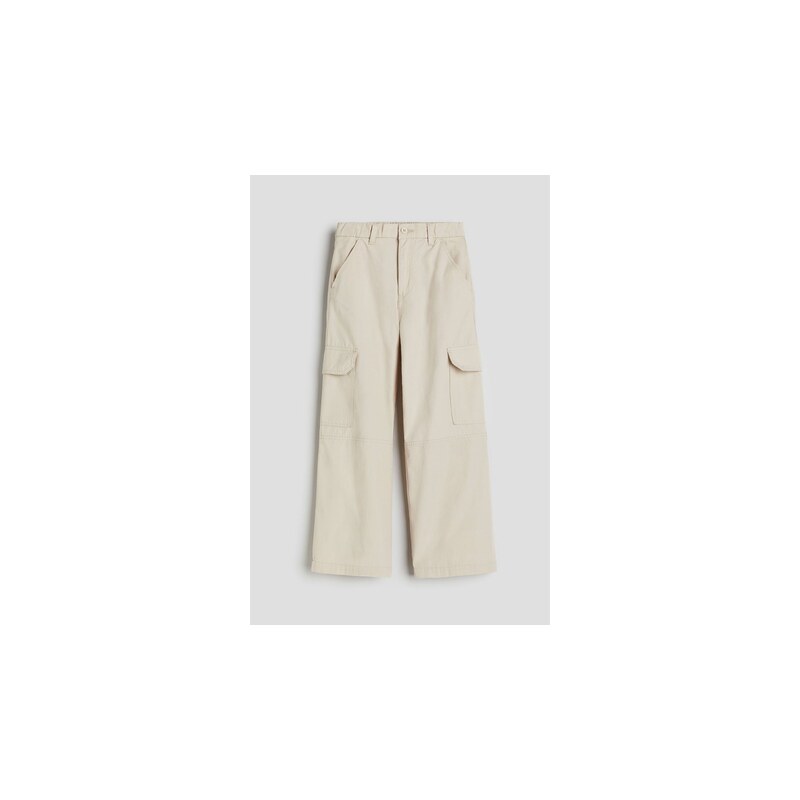 H&M - Široké kalhoty cargo - Světle Béžová
