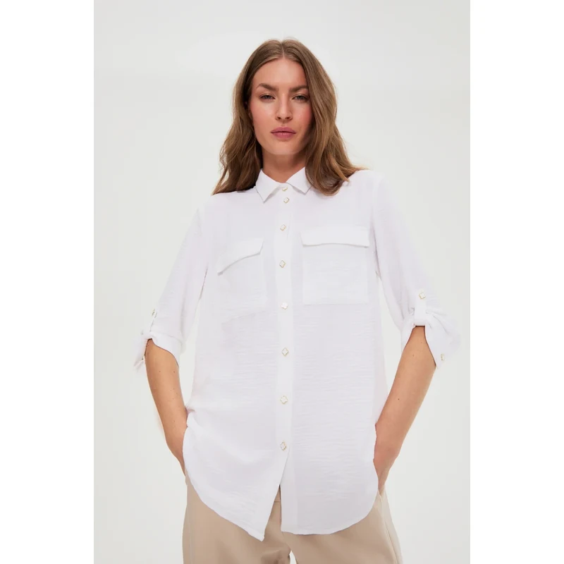 Marisse WOMENS SHIRT L-KO-4909 WHITE