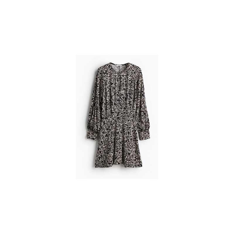 H&M - Šatys dlouhým rukávem - Černá/Bílý Vzor