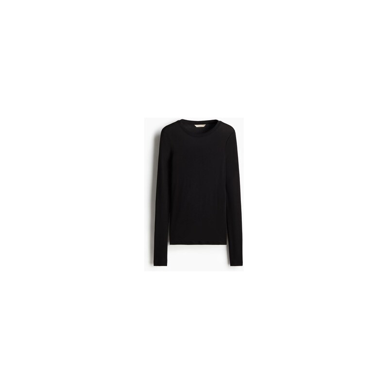 H&M - Žerzejový top z bavlny pima - Černá
