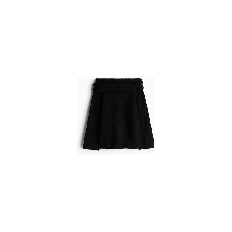 H&M - Svetr z žebrovaného úpletus odhalenými rameny - Černá
