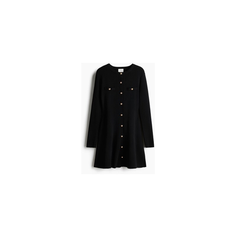 H&M - Pletené šaty - Černá