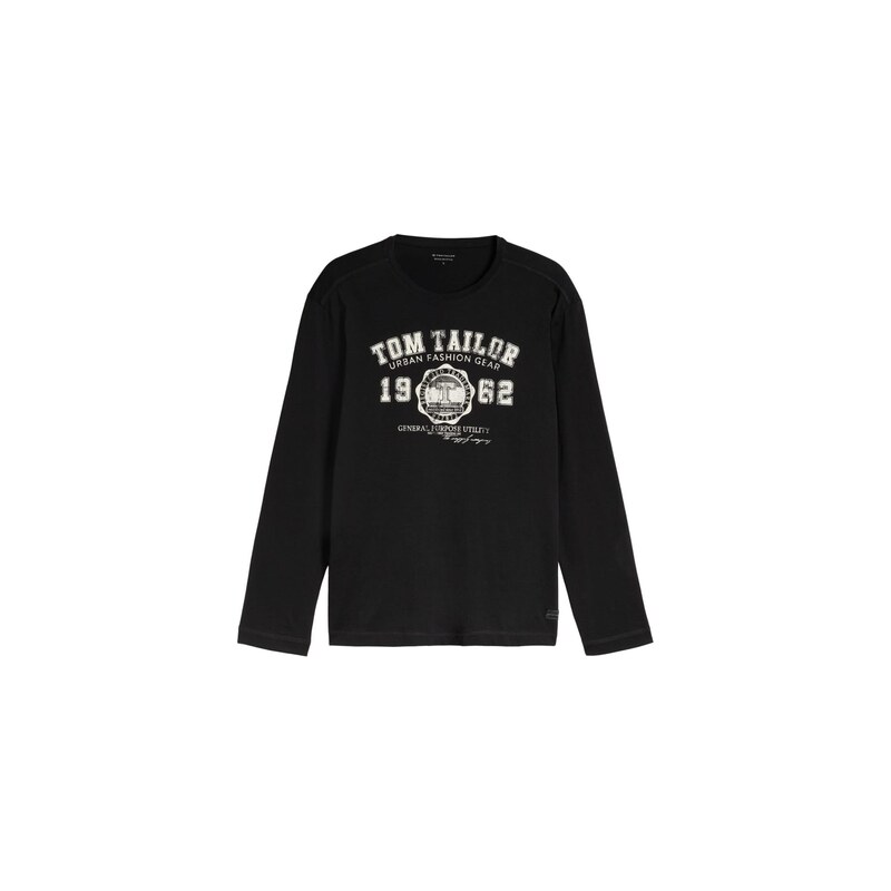 TOM TAILOR Tričko černá / offwhite