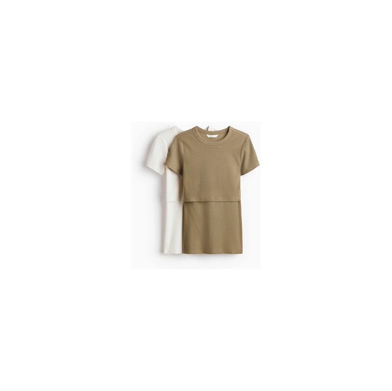 H&M - MAMA Top na kojení Before & After 2 kusy - Khaki Zelená