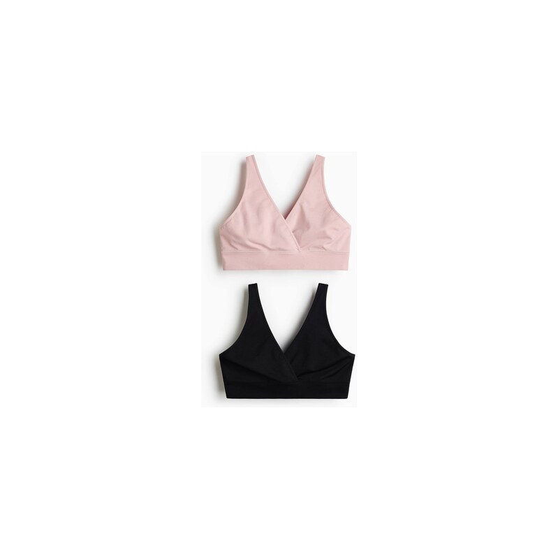H&M - MAMA Bezešvá podprsenka na kojení 2 kusy - Světle Růžová