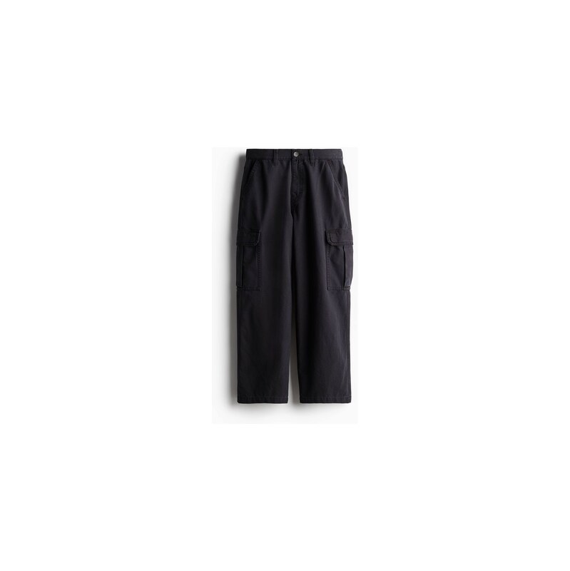 H&M - Kalhoty cargo Baggy Fit - Černá