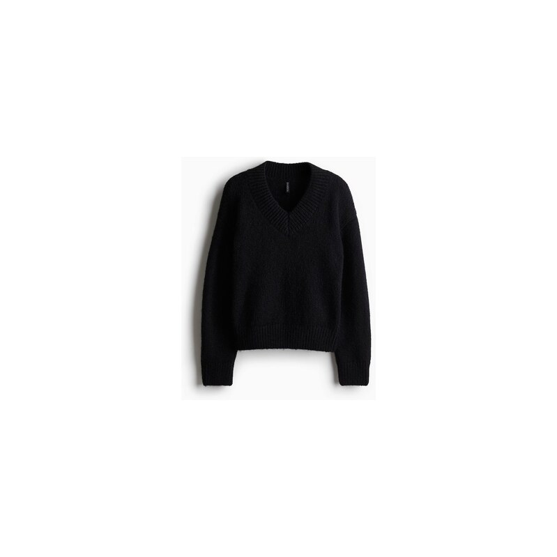 H&M - Svetrs výstřihem do véčka - Černá