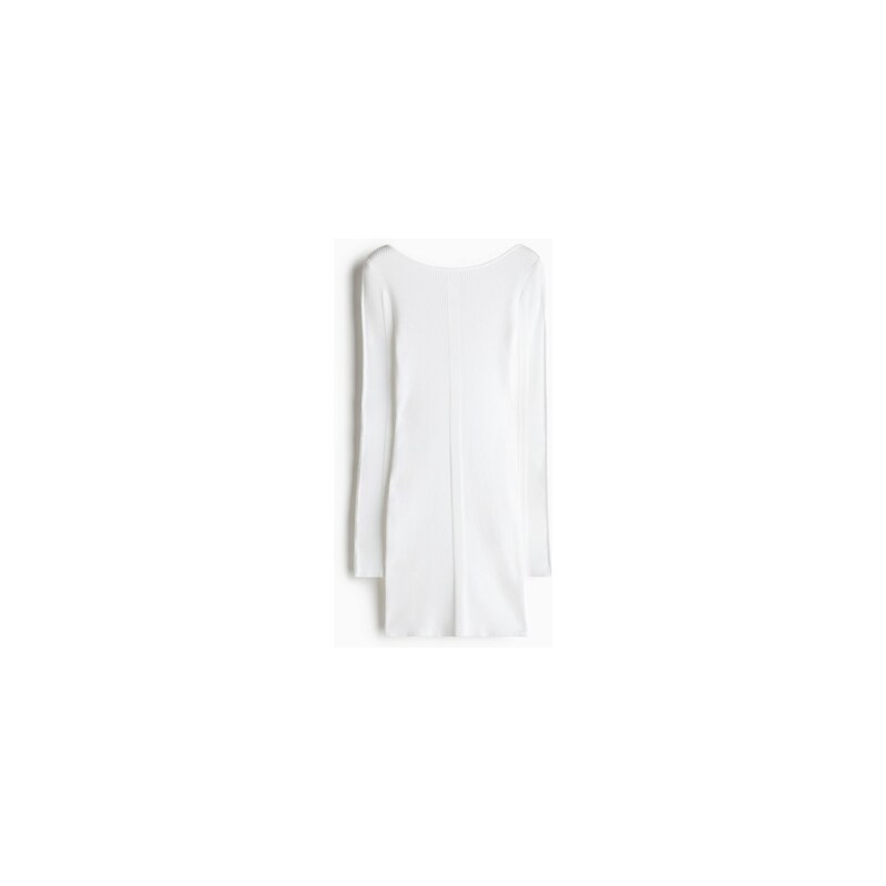 H&M - Šaty bodycon z žebrovaného úpletu - Bílá
