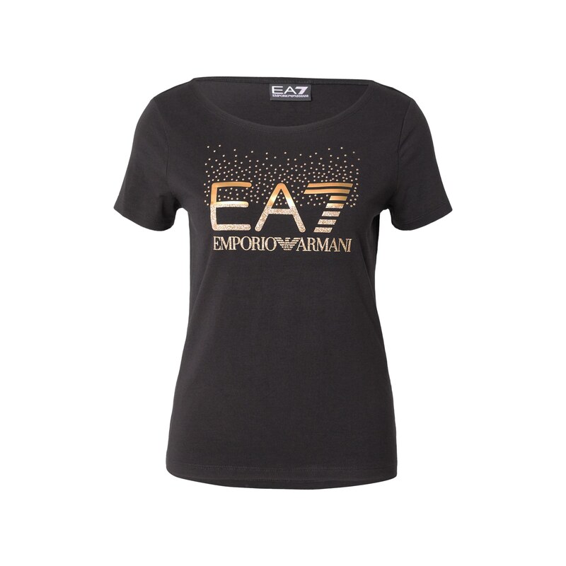 EA7 Emporio Armani Tričko zlatá / černá