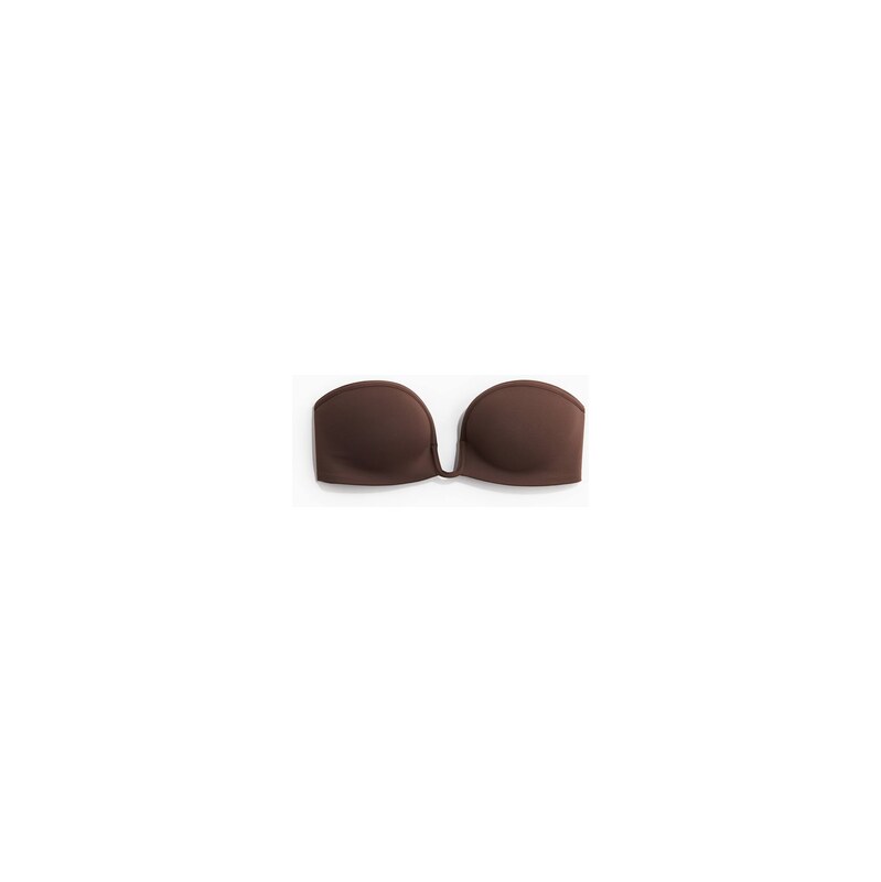 H&M - Balkonetka push-up bez kostic - Tmavě Hnědá