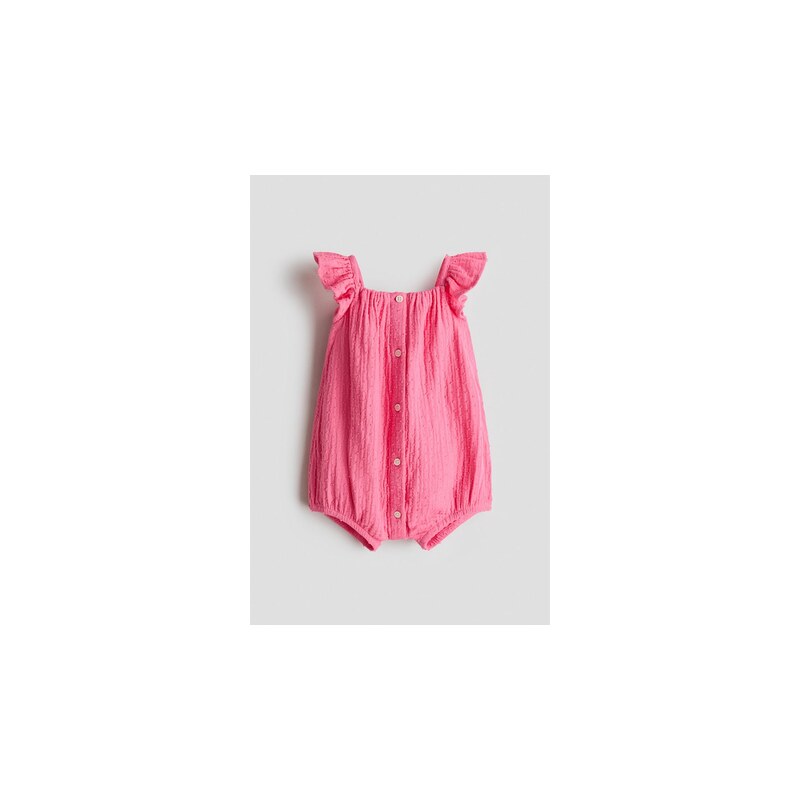 H&M - Bavlněný overal - Ostře Růžová