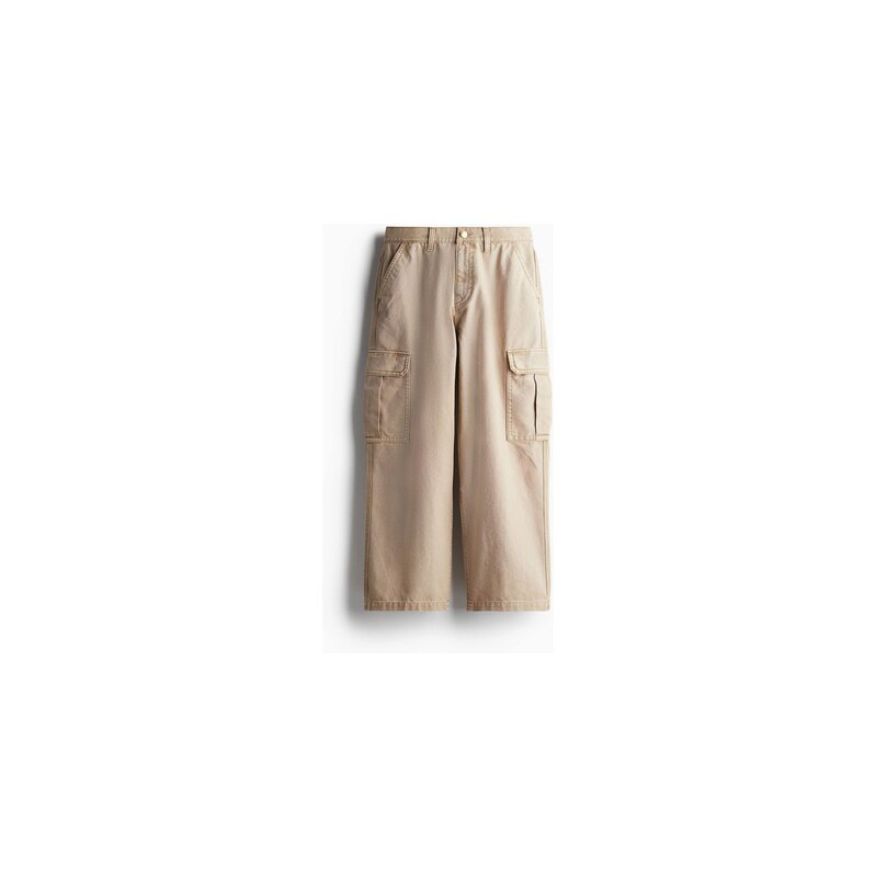 H&M - Kalhoty cargo Baggy Fit - Béžová