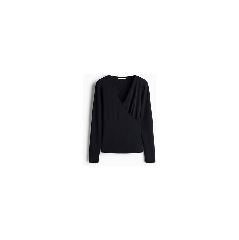 H&M - MAMA Žebrovaný top na kojení - Černá