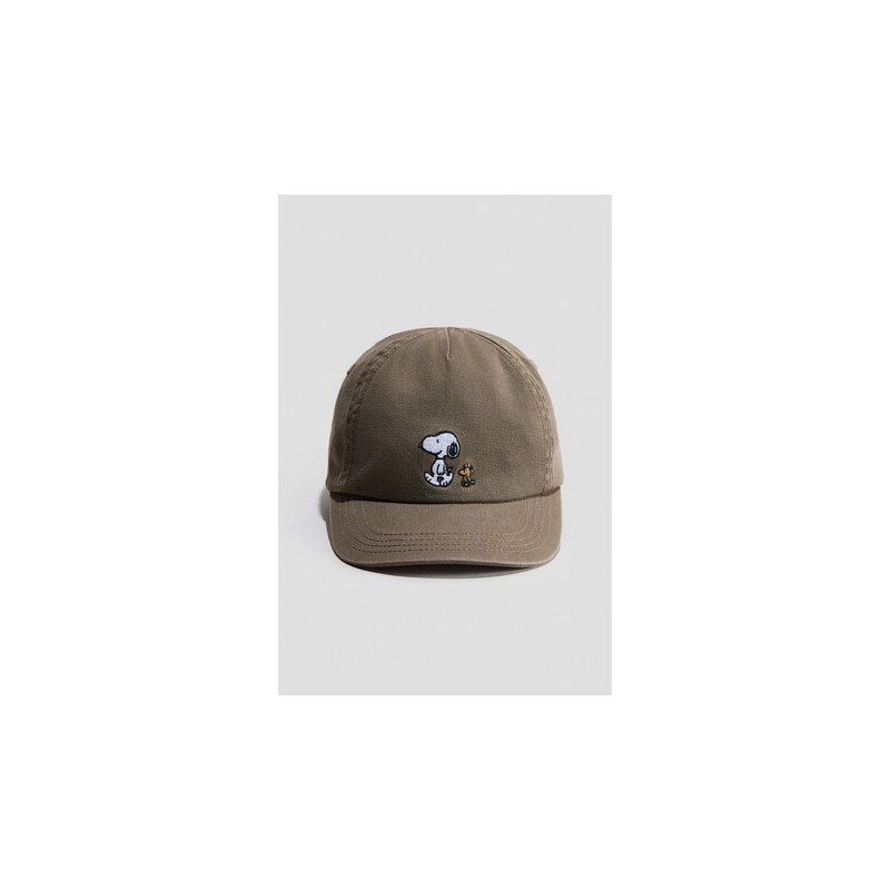 H&M - Bavlněná kšiltovka - Světle Hnědá/Snoopy