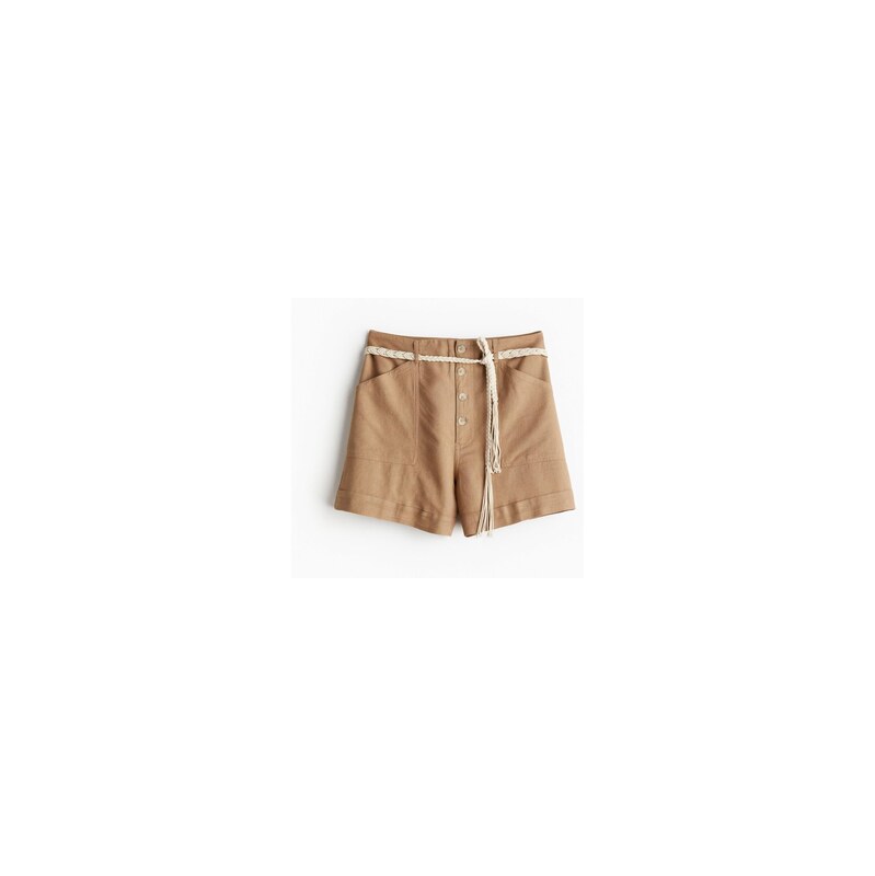 H&M - Šortky cargos drhaným páskem - Béžová