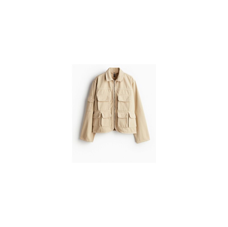 H&M - Džínová bunda utility - Světle Béžová
