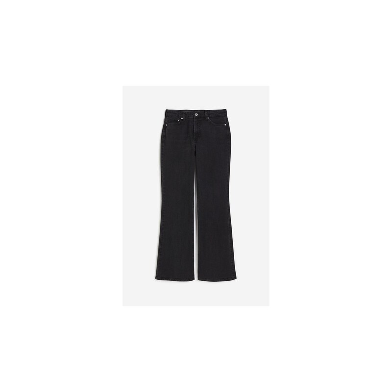 H&M - Curvy Fit Bootcut High Jeans - Černá