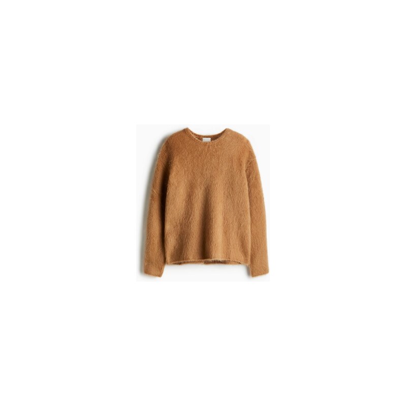 H&M - Svetr z mohérové směsi - Tmavě Béžová