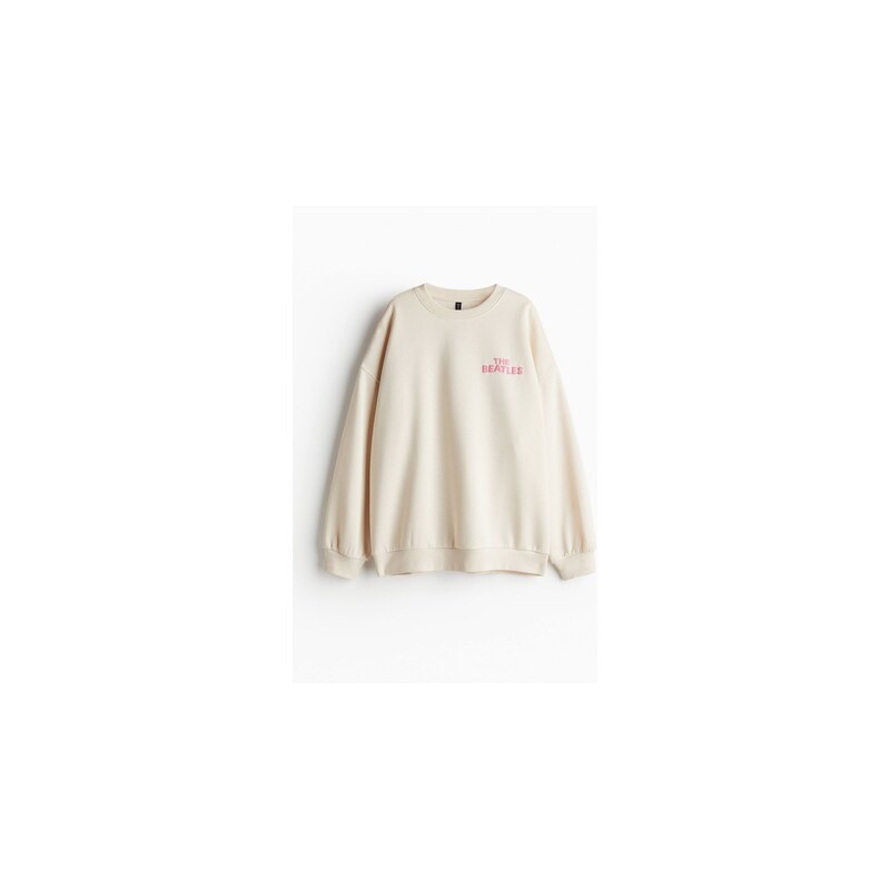 H&M - Oversized mikinas potiskem - Světle Béžová/The Beatles