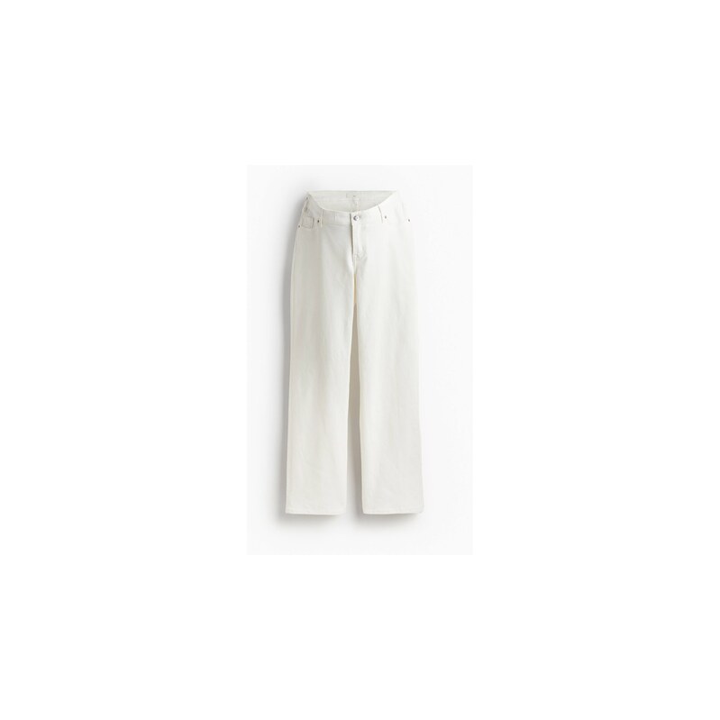 H&M - MAMA Wide Low Jeans Before & After - Bílá