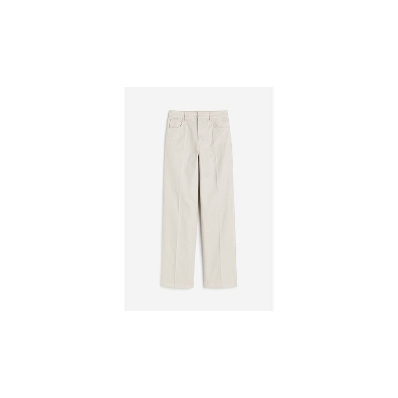 H&M - Rovné keprové kalhoty - Světle Béžová
