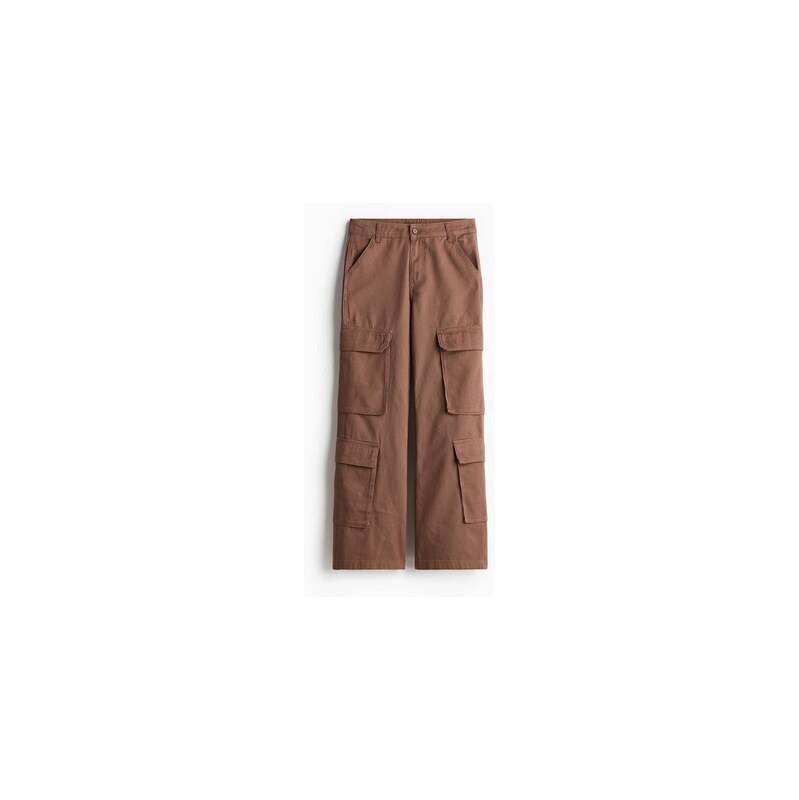 H&M - Wide cargo trousers - Hnědá