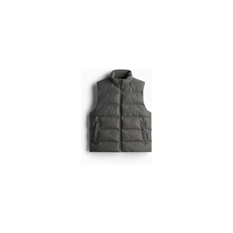 H&M - Regular Fit Water-repellent puffer gilet - Tmavě Šedá