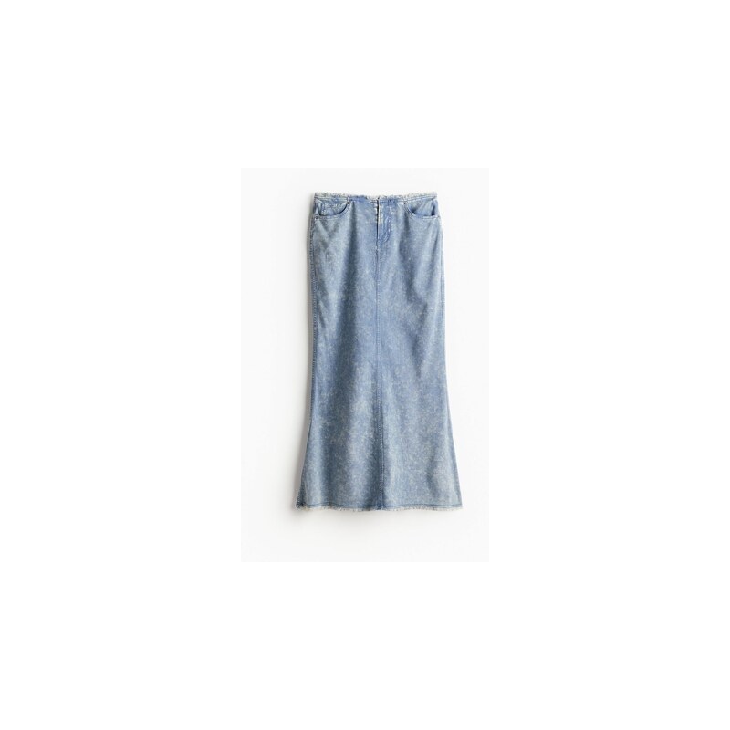 H&M - Sukně Flareds roztřepenými okraji - Bleděmodrá