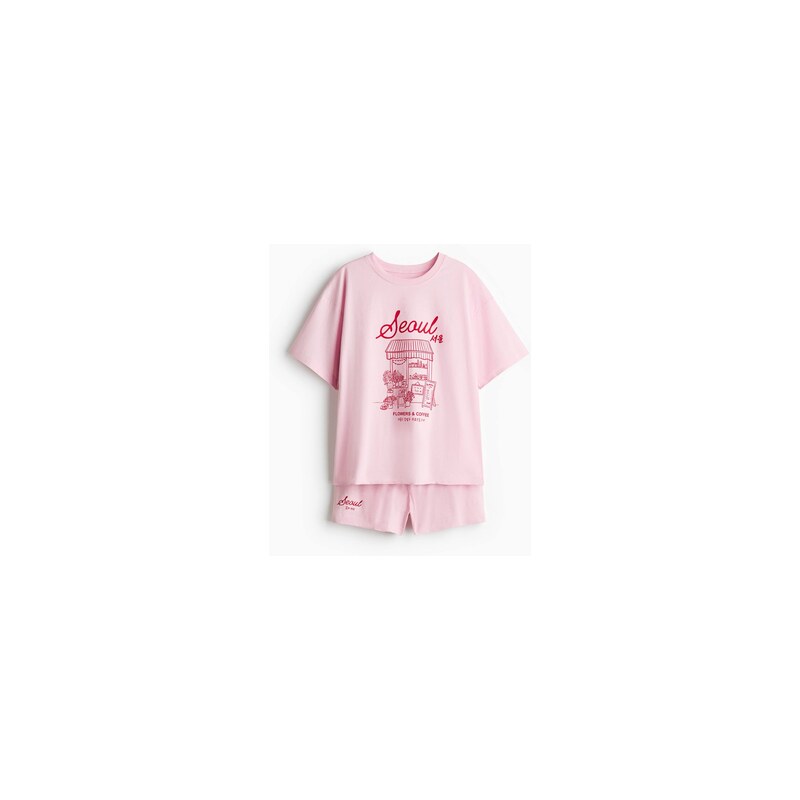 H&M - Pyžamos potiskem - Světle Růžová/Seoul