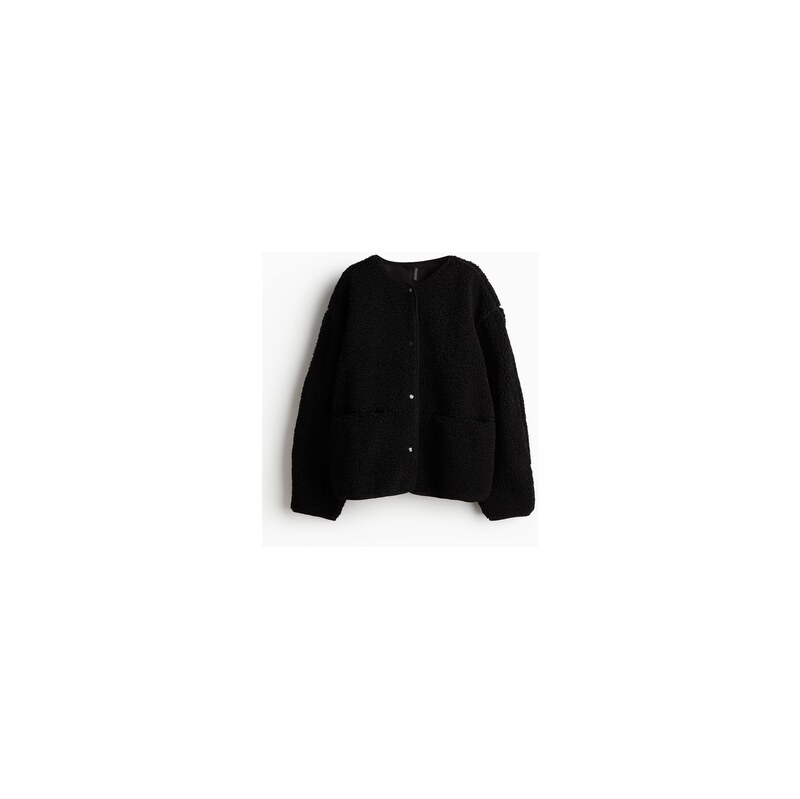 H&M - Plyšová bunda - Černá