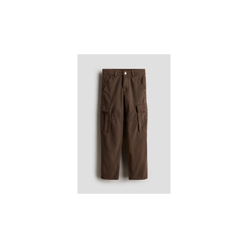 H&M - Kalhoty cargo - Hnědá