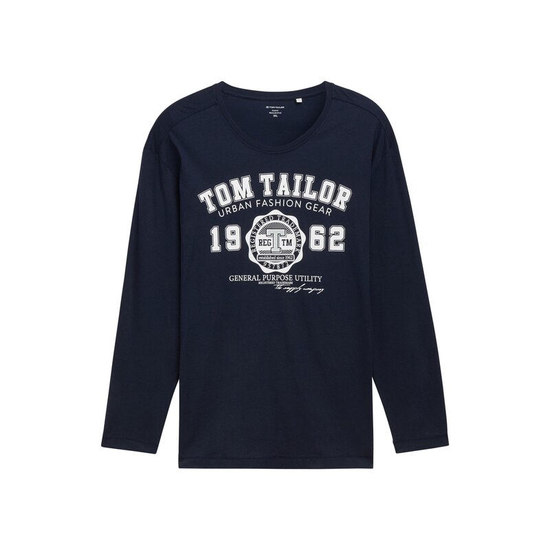 TOM TAILOR Men + Tričko námořnická modř / bílá