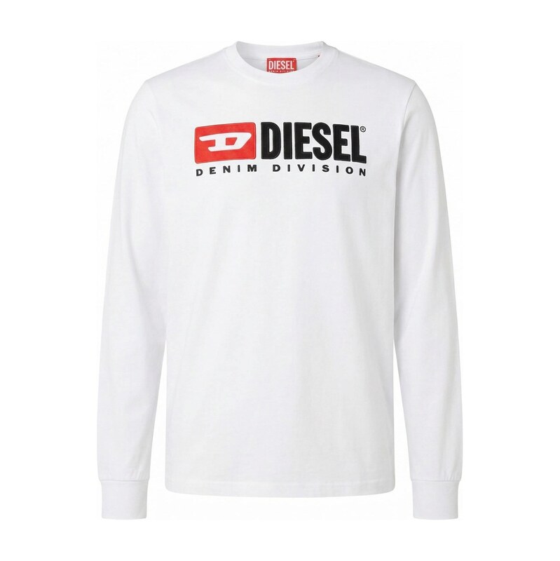 DIESEL Tričko T-JUST-LS-DIV bílá
