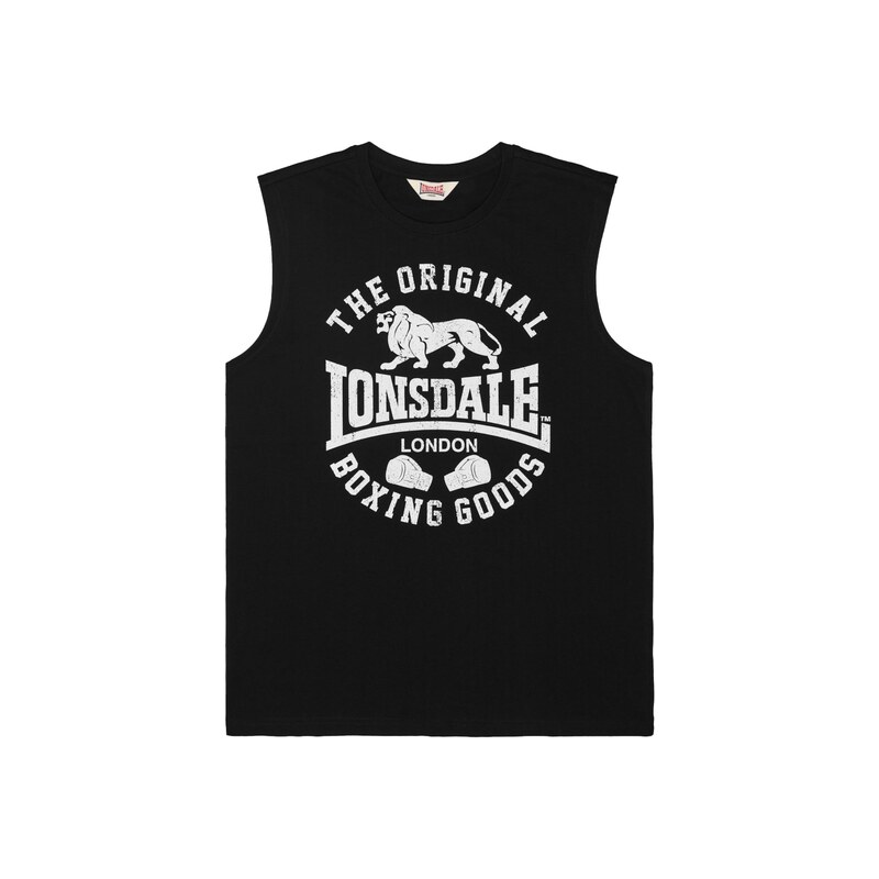 LONSDALE Tričko Boldron černá / bílá