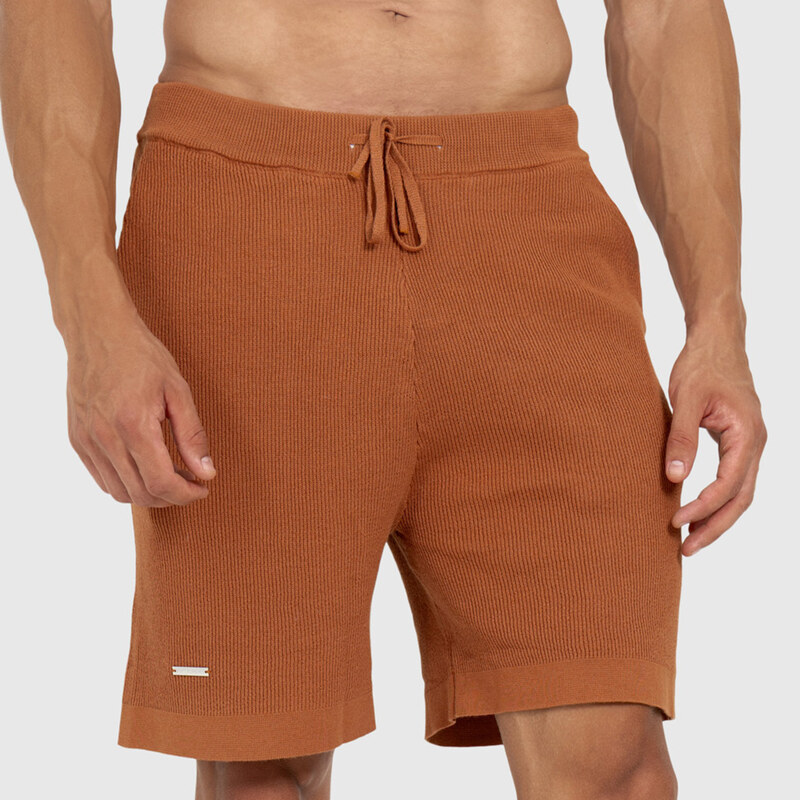 Pánské pletené kraťasy Iron Aesthetics Vibe, rusty