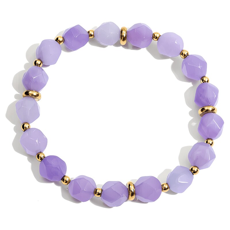 ELENYS Amethyst Aura – pozlacený náramek 18K žluté zlato