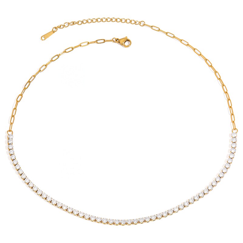 ELENYS Tennis Chain 3 mm – pozlacený náhrdelník 18K žluté zlato