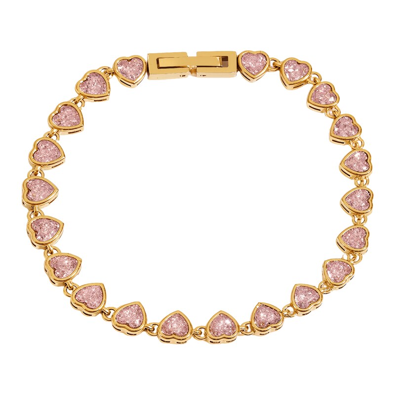 ELENYS Valena Pink – pozlacený náramek 18K žluté zlato