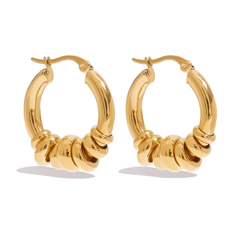 ELENYS Essence Hoops Gold – pozlacené náušnice 18K žluté zlato