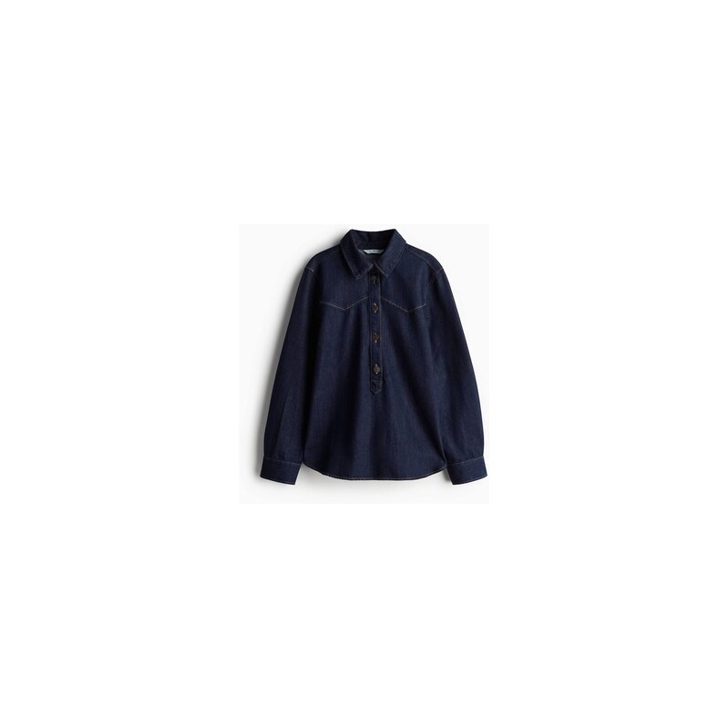H&M - Džínová košile přes hlavu - Tmavý Denim Blue