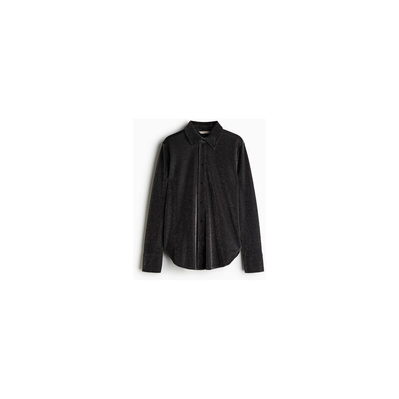 H&M - Třpytivá košile - Černá/Třpytivá