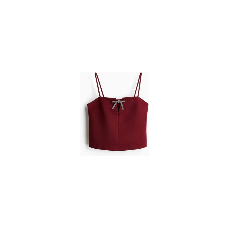 H&M - Top na ramínkas mašlí - Vínová