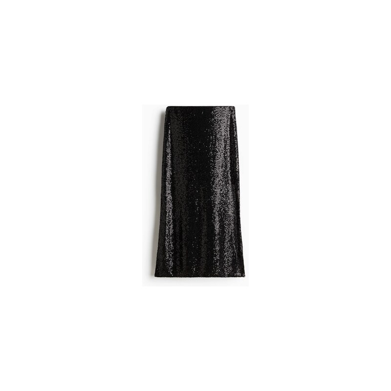 H&M - Midi sukně s flitry - Černá