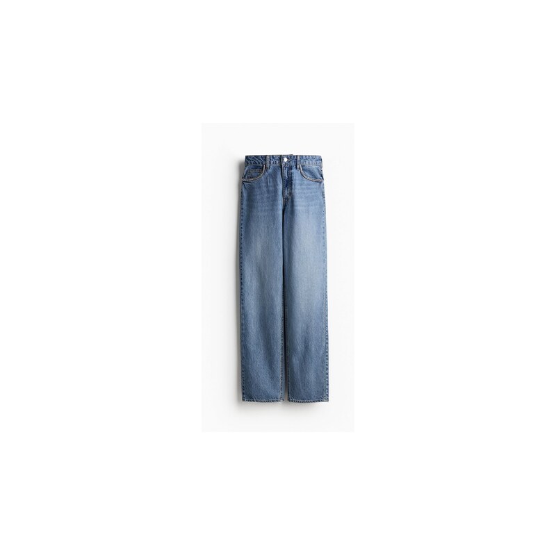 H&M - Džíny zdobené štrasem - Světlý Denim Blue