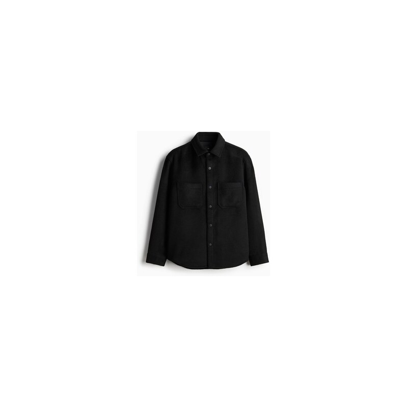H&M - Plstěná svrchní košile Regular Fit - Černá